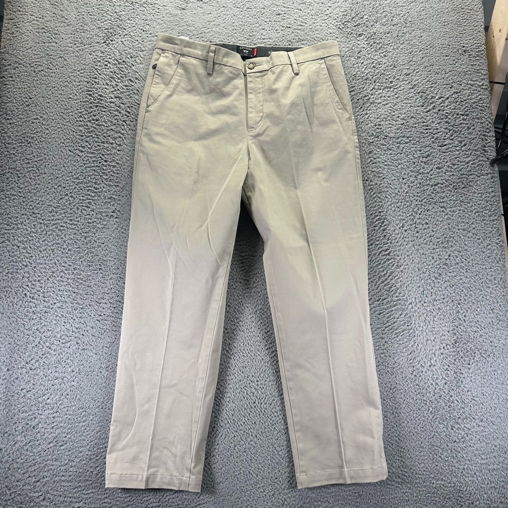 Dockers Pant Men's 36x30 Beige Cotton Khakis Straight Workwear Utility Stretch